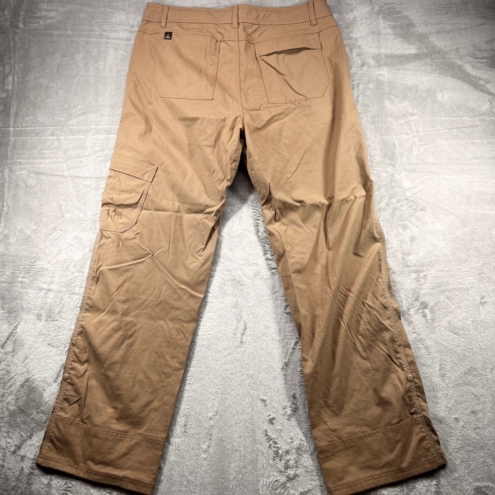 Prana Breathe Zion Cargo Pants Mens Large Lrg x 32L Tan Khaki Hiking Outdoor - Picture 2 of 11